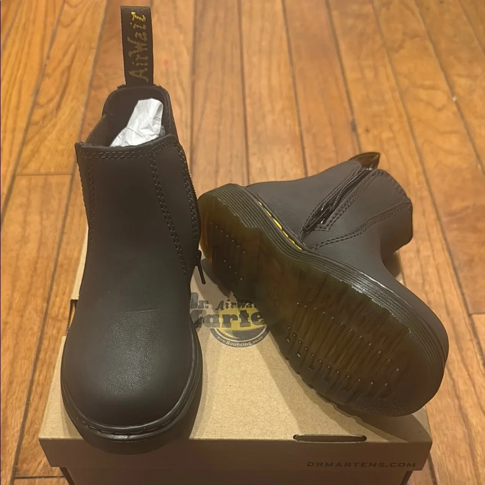 Dr. Martens Kids Brown Chelsea Slip-On Boots